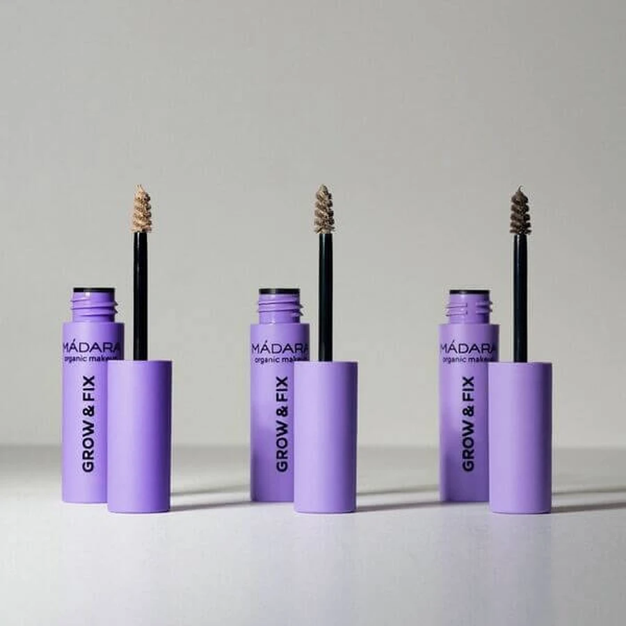 Madara Grow &amp; Fix Tinted Brow Gel, gel brow styling serum, Ash Brown 4, 4.25 ml