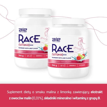 Ale Race Boisson isotonique Framboise &amp ; Arôme de citron vert, poudre, 544 g