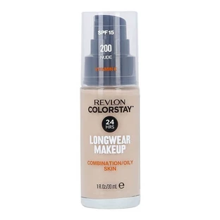 Revlon Colorstay Longwear Makeup SPF 15, fond de teint en pompe pour les peaux grasses et mixtes, 200 Nude, 30 ml.