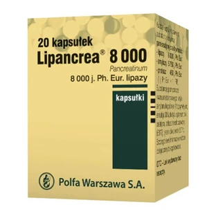 Lipancrea, gélules, 8000 UI lipase, gélules, 20 pcs.