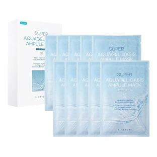 S. Nature Super Aquagel Oasis Ampule Mask, gel face mask, 10 x 30 ml.