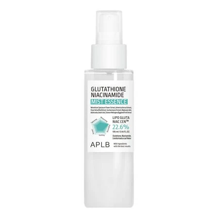 APLB Glutathione Niacinamide Mist Essence, esencia facial iluminadora con glutatión y niacinamida, 105 ml