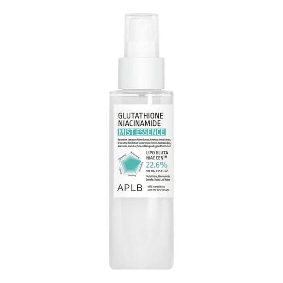 APLB Glutathione Niacinamide Mist Essence, esencia facial iluminadora con glutatión y niacinamida, 105 ml