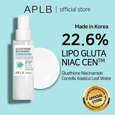 APLB Glutathione Niacinamide Mist Essence, esencia facial iluminadora con glutatión y niacinamida, 105 ml