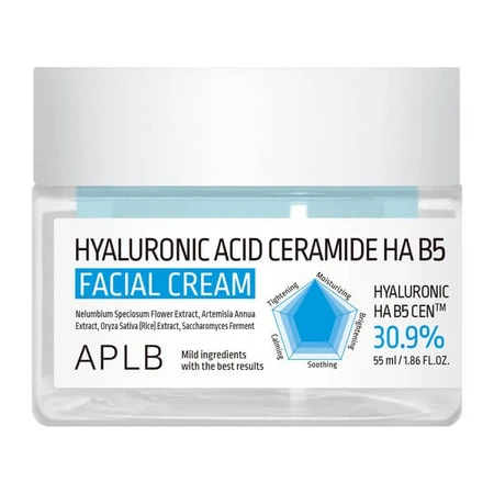 APLB Hyaluronic Acid Ceramide HA B5, Feuchtigkeitscreme für das Gesicht mit Hyaluronsäure, Ceramiden und Vitamin B5, 55 ml