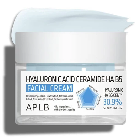 APLB Hyaluronic Acid Ceramide HA B5, Feuchtigkeitscreme für das Gesicht mit Hyaluronsäure, Ceramiden und Vitamin B5, 55 ml