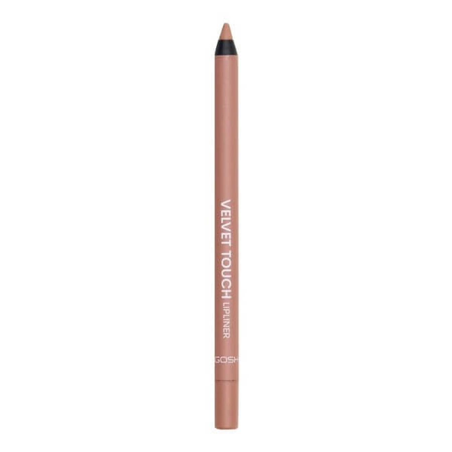 Gosh Velvet Touch Lip Liner, crayon à lèvres imperméable, 011 Nougat, 1.2 g