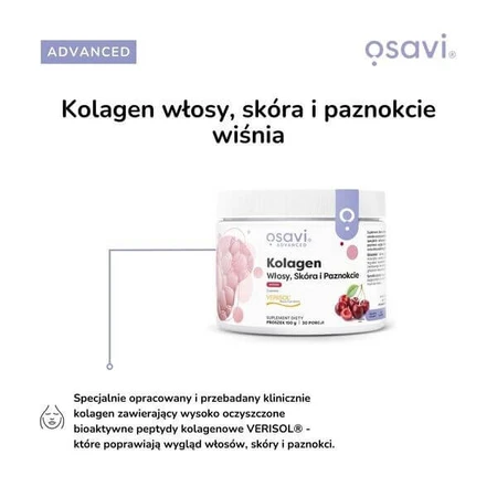 Osavi Collageen Haar, Huid en Nagels, poeder, kersensmaak, 150 g