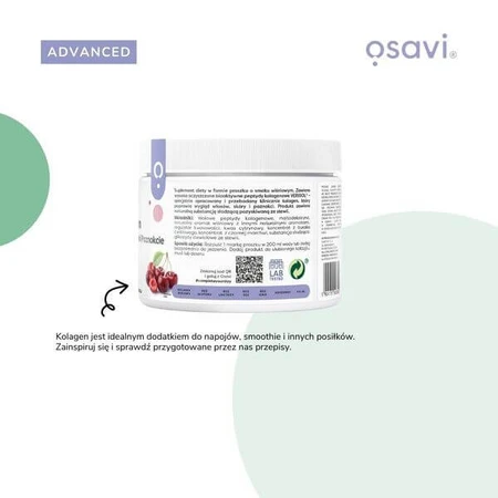 Osavi Collageen Haar, Huid en Nagels, poeder, kersensmaak, 150 g