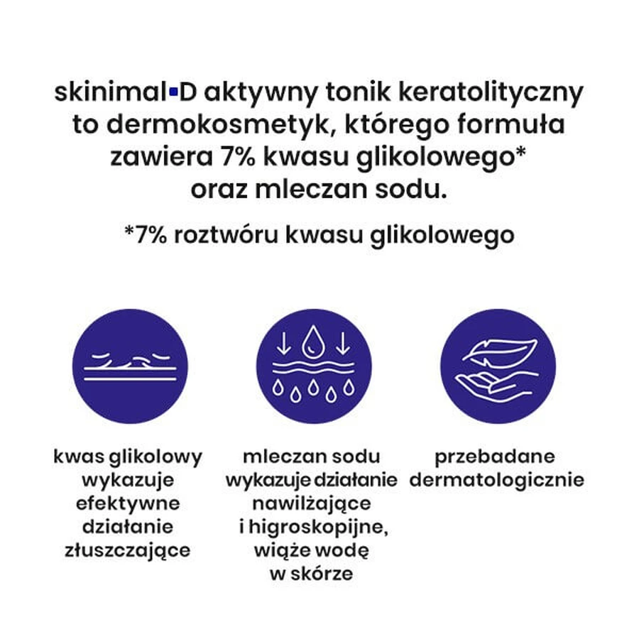 Skinimal D, tonique kératolytique actif, 200 ml