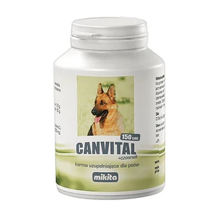 Mikita Canvital + Knoblauch, Ergänzungsfuttermittel für Hunde, Tabletten, 150 Stück.