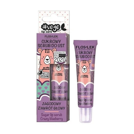 Flos-Lek, Vege Lip Care, exfoliante labial de azúcar, remolino de bayas, 14 g