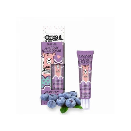 Flos-Lek, Vege Lip Care, exfoliante labial de azúcar, remolino de bayas, 14 g