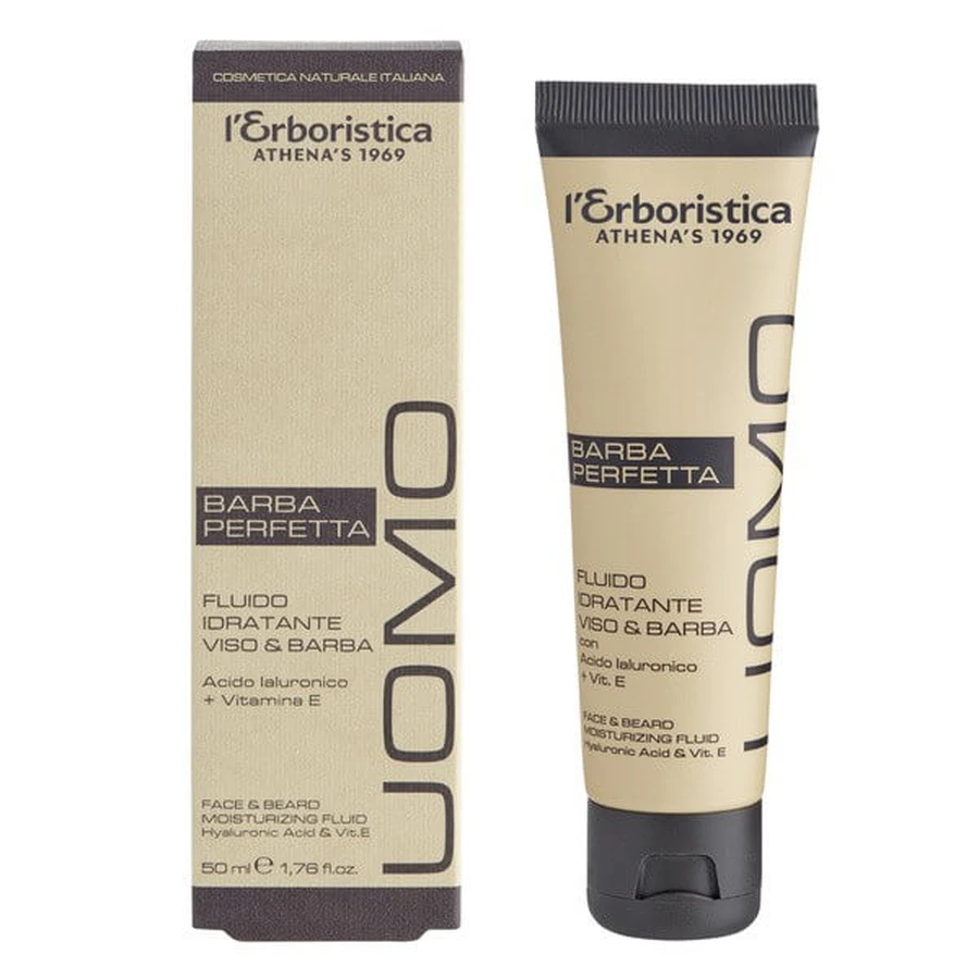 L'Erboristica Uomo, hydraterende vloeistof voor gezicht en baard, 50 ml