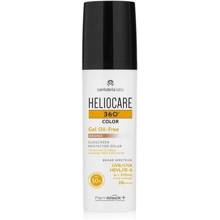 Heliocare 360º Olievrije Gel met Kleurpigment SPF50, Brons, 50 ml, Cantabria