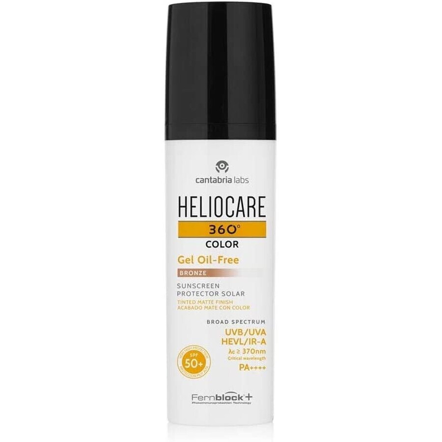 Heliocare 360º Gel Oil-Free con Pigmento de Color SPF50, Bronce, 50 ml, Cantabria