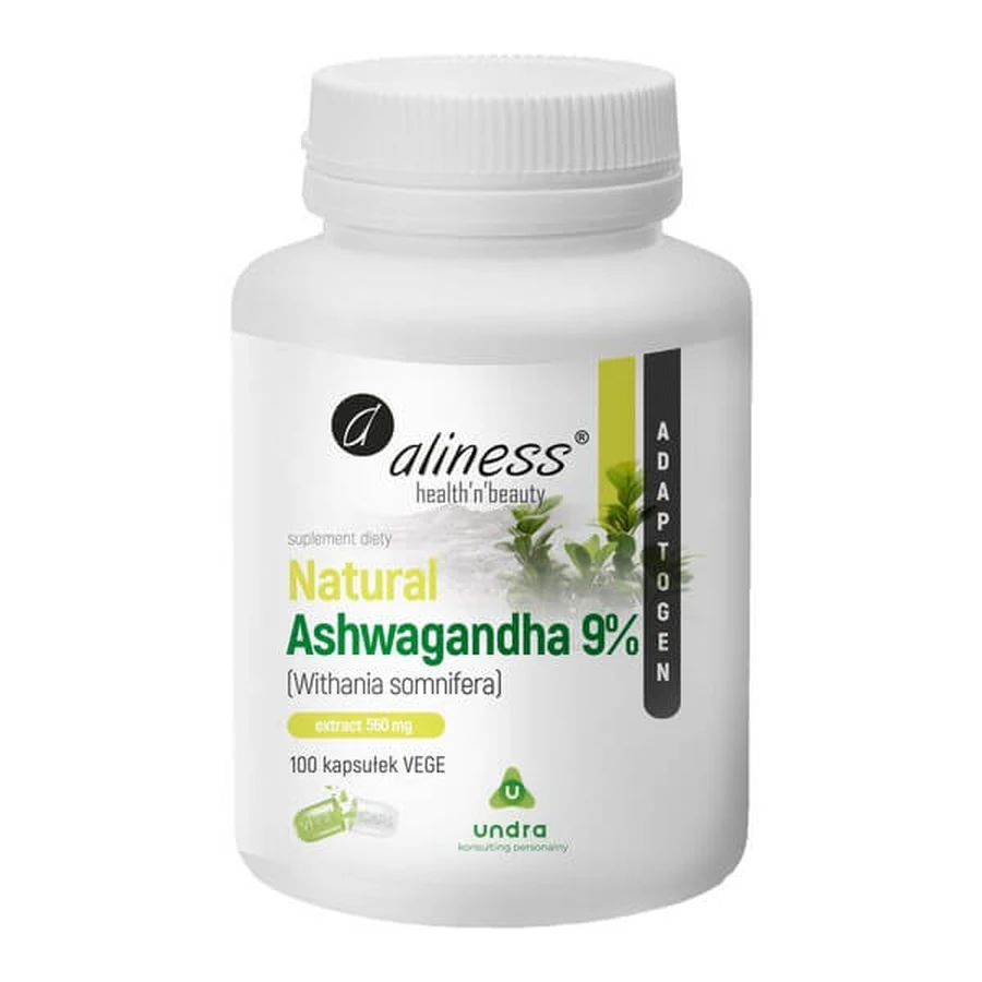 Aliness Natural Ashwagandha 9%, capsules, 100 pcs.