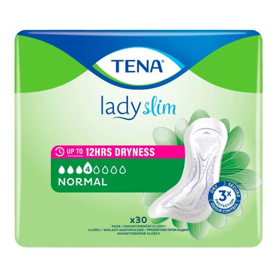 TENA Lady Slim Normal, anatomische inlegzool, 30 stuks.