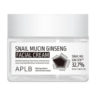 APLB Crema facial de mucina de caracol y ginseng, crema facial regeneradora con mucina de caracol y ginseng, 55 ml