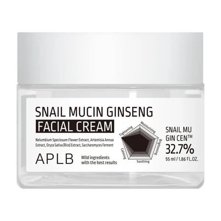 APLB Crema facial de mucina de caracol y ginseng, crema facial regeneradora con mucina de caracol y ginseng, 55 ml