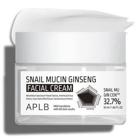 APLB Crema facial de mucina de caracol y ginseng, crema facial regeneradora con mucina de caracol y ginseng, 55 ml