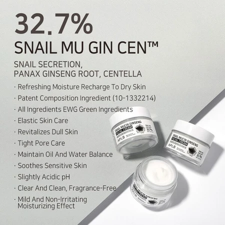 APLB Crema facial de mucina de caracol y ginseng, crema facial regeneradora con mucina de caracol y ginseng, 55 ml