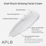 APLB Crema facial de mucina de caracol y ginseng, crema facial regeneradora con mucina de caracol y ginseng, 55 ml