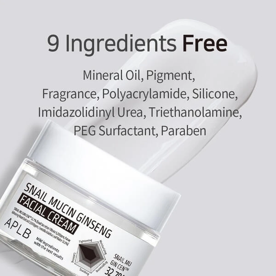 APLB Crema facial de mucina de caracol y ginseng, crema facial regeneradora con mucina de caracol y ginseng, 55 ml