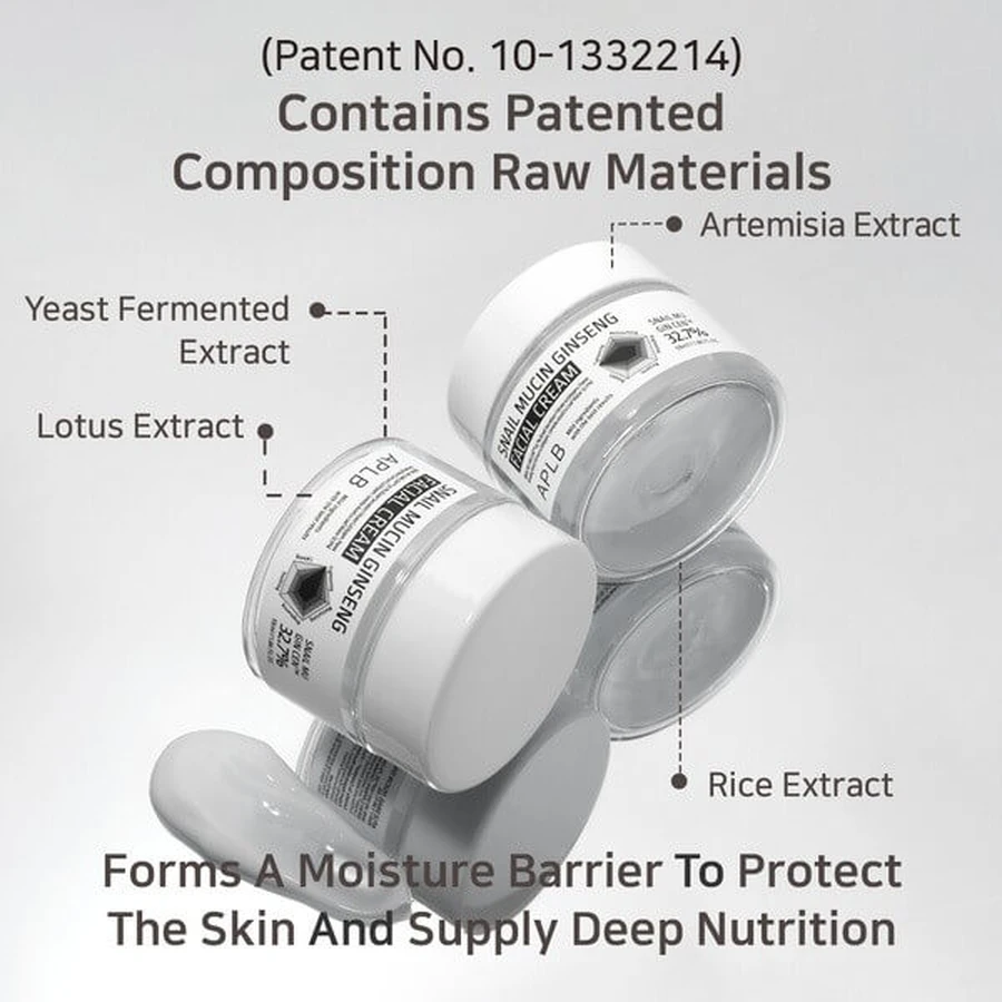 APLB Crema facial de mucina de caracol y ginseng, crema facial regeneradora con mucina de caracol y ginseng, 55 ml