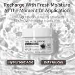 APLB Crema facial de mucina de caracol y ginseng, crema facial regeneradora con mucina de caracol y ginseng, 55 ml