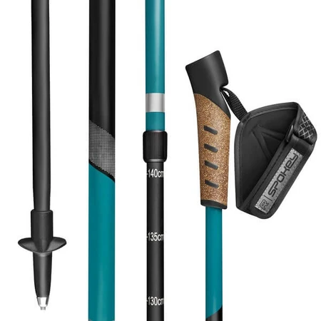 Spokey Peak Nordic Walking, Bastones telescópicos, azul, 2 uds.