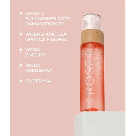 Cocosolis Rose, lotion tonique apaisante pour le visage à base de rose de Damas, de cactus et de noix de coco, 100 ml