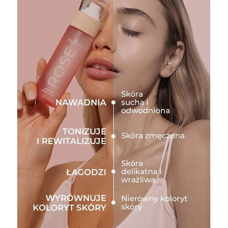 Cocosolis Rose, lotion tonique apaisante pour le visage à base de rose de Damas, de cactus et de noix de coco, 100 ml