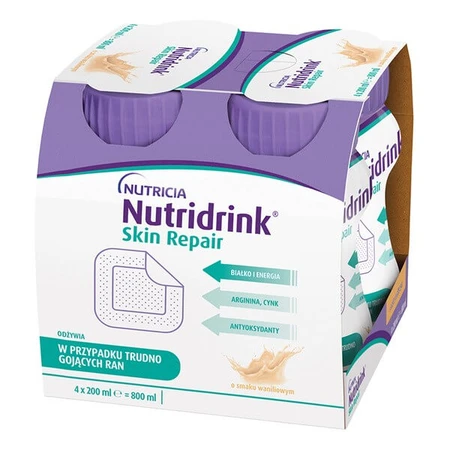 Set Nutridrink Skin Repair, flüssig, Erdbeer-, Schokoladen-, Vanillegeschmack 4 Stk. x 200 ml (x3) + INTENO Soft Care, Hautpflegetücher, 10 s