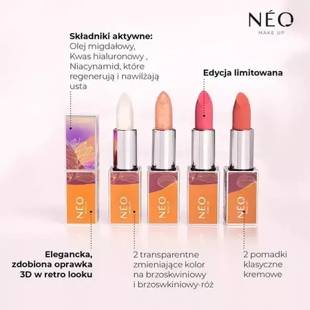 Neo Make Up, Get Your Vibe, rouge à lèvres crème, 02 Team Peach, 1 pièc.