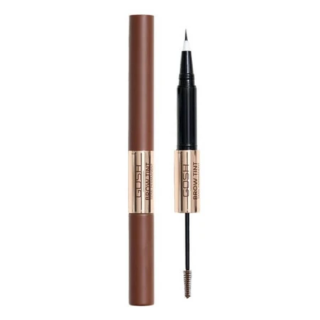 Gosh, langhoudende wenkbrauwverf met gel 2-in-1, 002 Donkerbruin, 2,9 g
