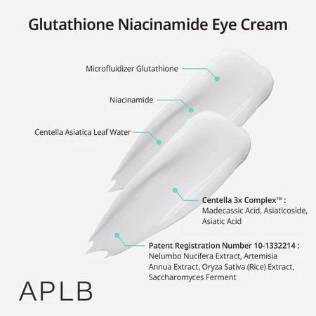 APLB Glutathion-Niacinamid-Augencreme, Augencreme mit Glutathion und Niacinamid, 20 ml