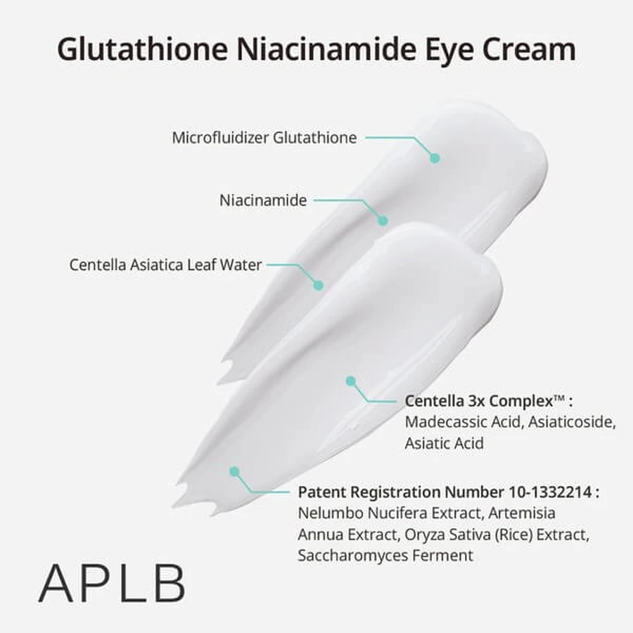 APLB Glutathion-Niacinamid-Augencreme, Augencreme mit Glutathion und Niacinamid, 20 ml