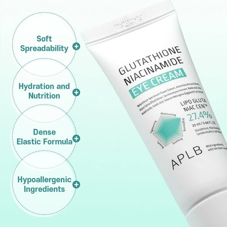 APLB Glutathion-Niacinamid-Augencreme, Augencreme mit Glutathion und Niacinamid, 20 ml