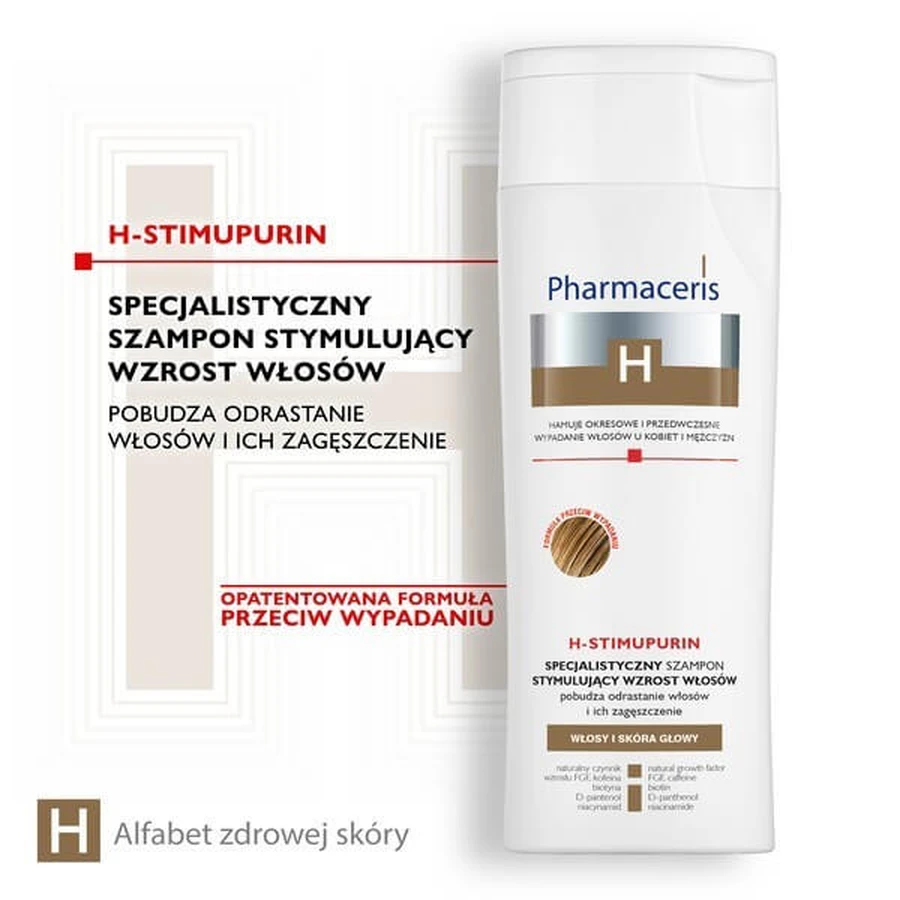Pharmaceris H set, champú especializado estimulante del crecimiento capilar, 250 ml + tratamiento intensivo estimulante del crecimiento capilar, 125 ml