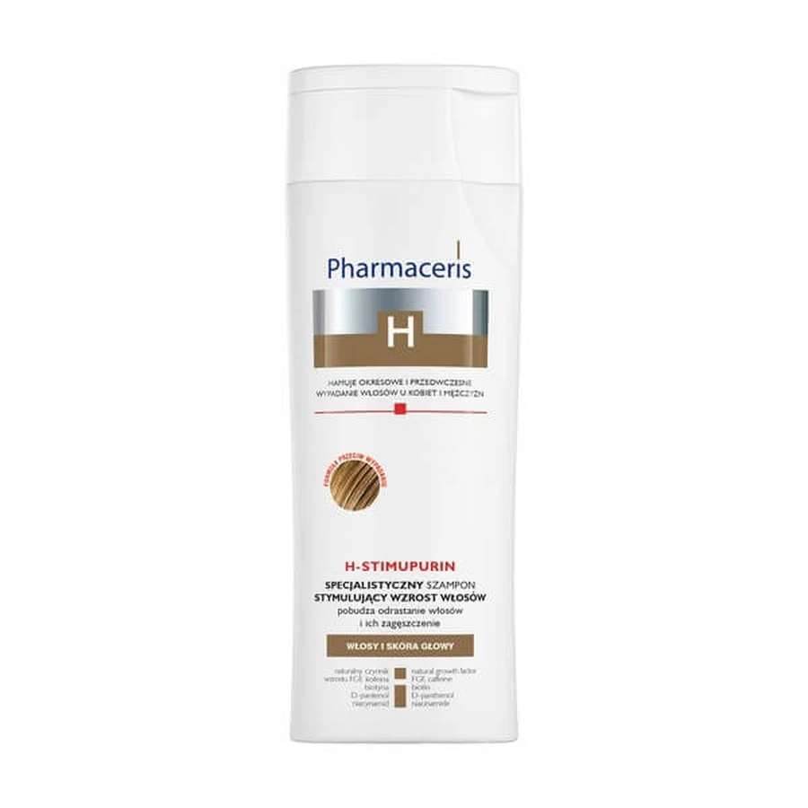 Pharmaceris H set, champú especializado estimulante del crecimiento capilar, 250 ml + tratamiento intensivo estimulante del crecimiento capilar, 125 ml