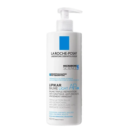 La Roche-Posay Lipikar Baume Light AP+M, lait corporel léger et régénérant, 400 ml