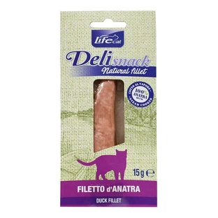 Life Cat Deli Snack Filetes de Pato, golosinas de pato cocido para gatos, 15 g