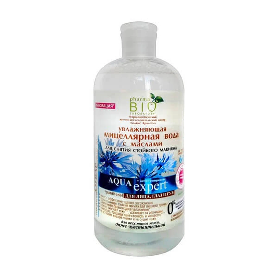 Pharma Bio Laboratory, lotion micellaire hydratante au complexe HYDROVANCE et à l'huile de rose AQUA EXPERT, 500 ml