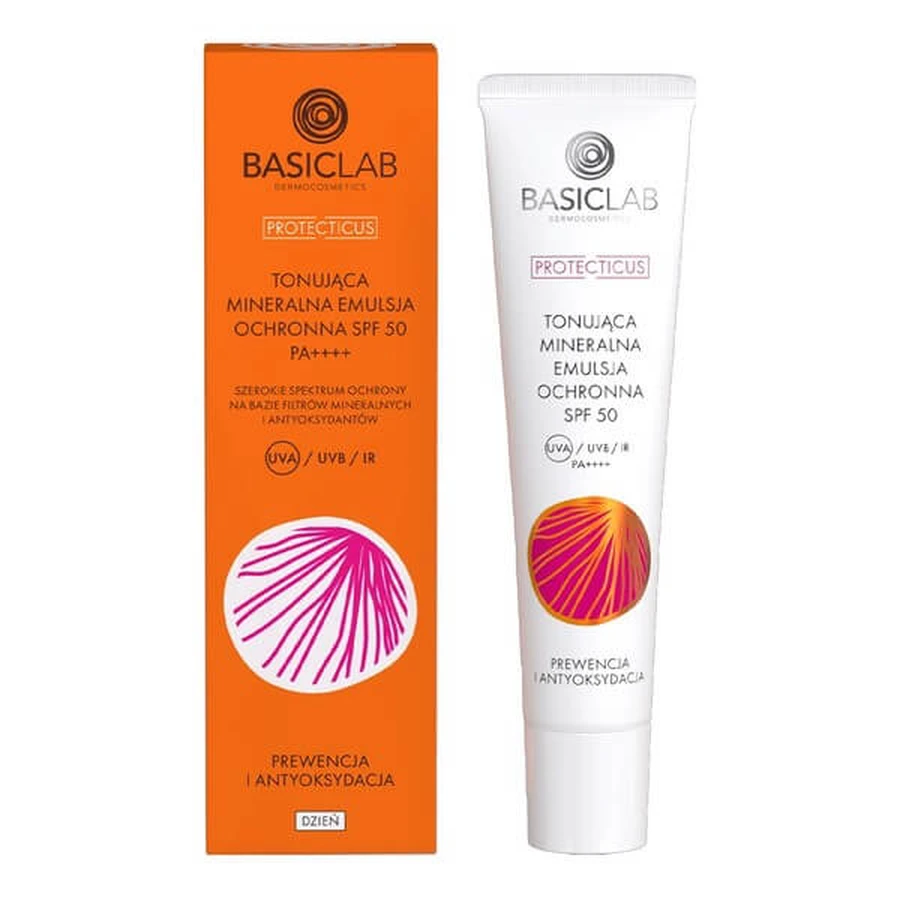 BasicLab Proteticus, tonifiërende minerale emulsie SPF 50 PPD 19.8 Preventie en Antioxidant, 40 ml