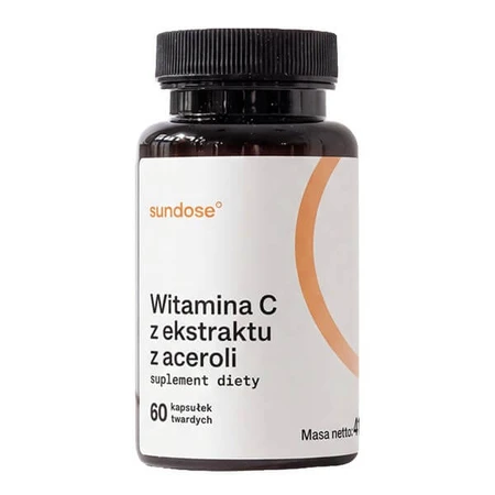 Sundose Vitamina C de extracto de acerola, cápsulas duras, 60 uds.