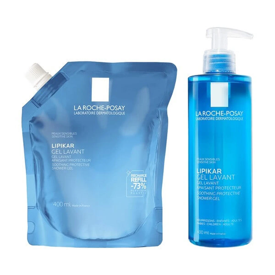 La Roche-Posay set, Lipikar Gel Lavant, cleansing gel, 400 ml + refill pack, 400 ml