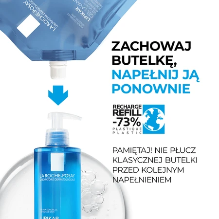 La Roche-Posay set, Lipikar Gel Lavant, cleansing gel, 400 ml + refill pack, 400 ml