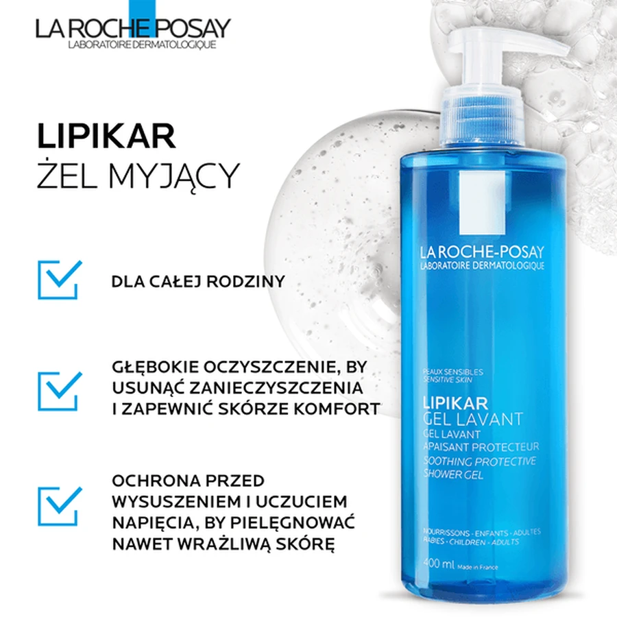 La Roche-Posay set, Lipikar Gel Lavant, cleansing gel, 400 ml + refill pack, 400 ml
