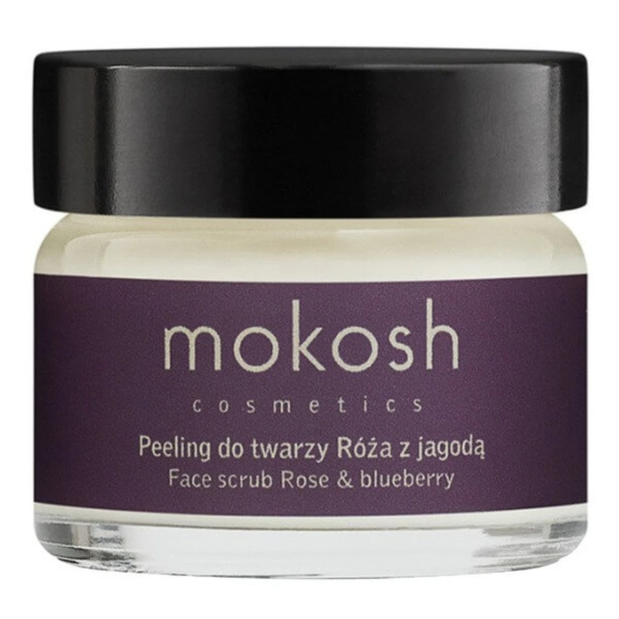 Mokosh, actieve gezichtsscrub, roos en bosbes, 15 ml